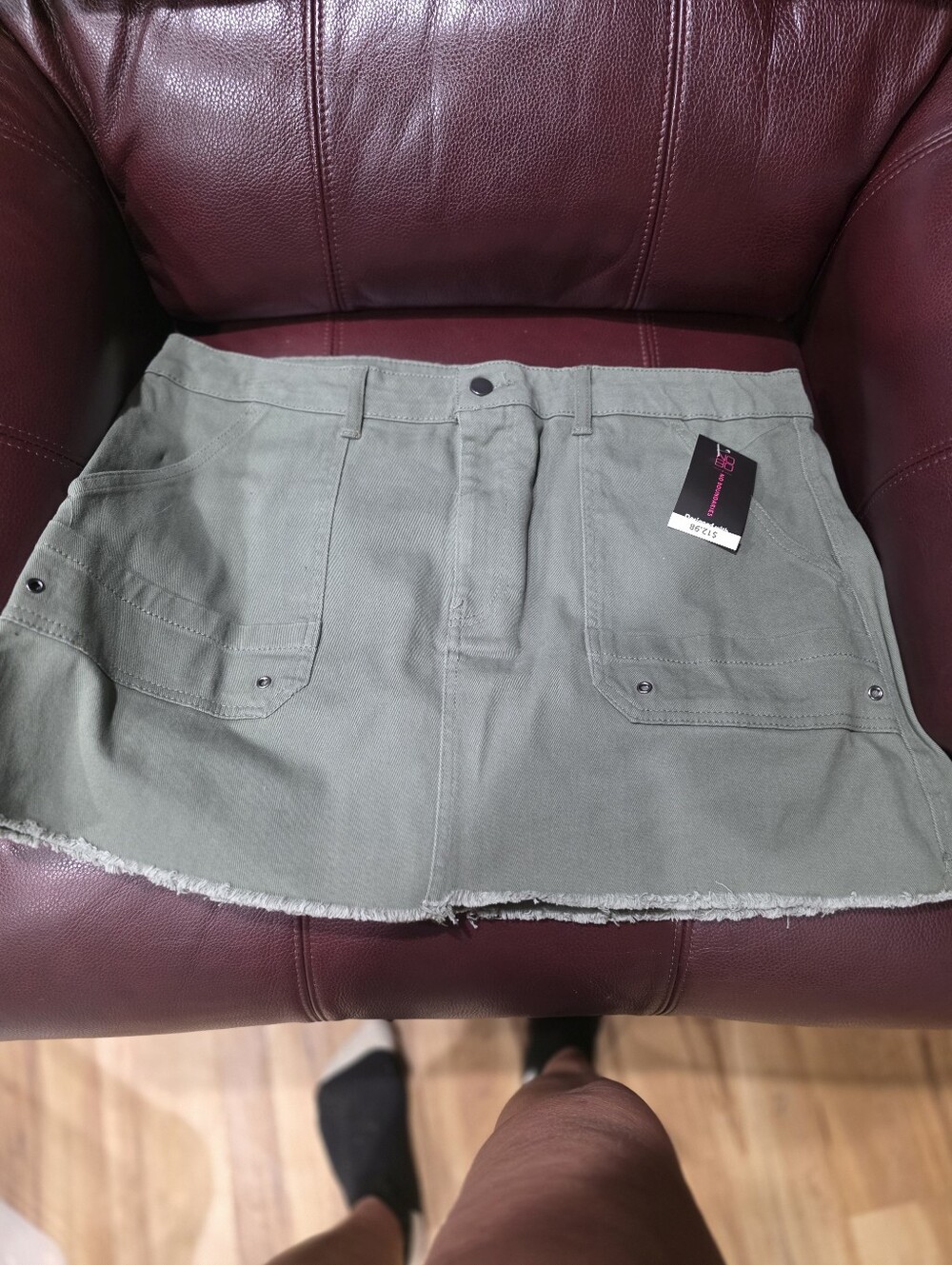 No Boundaries Olive Green Utility Mini Skort